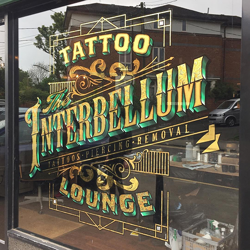 The Interbellum Tattoo Lounge Gold Leaf Signwriting featured image