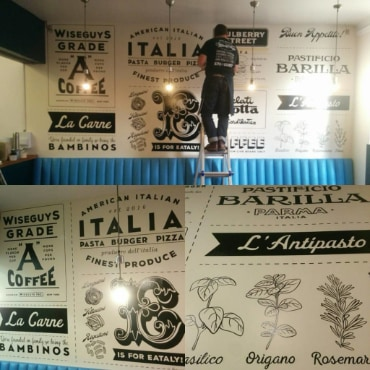 Wiseguys Hand Painted Wall Mural Signwriting