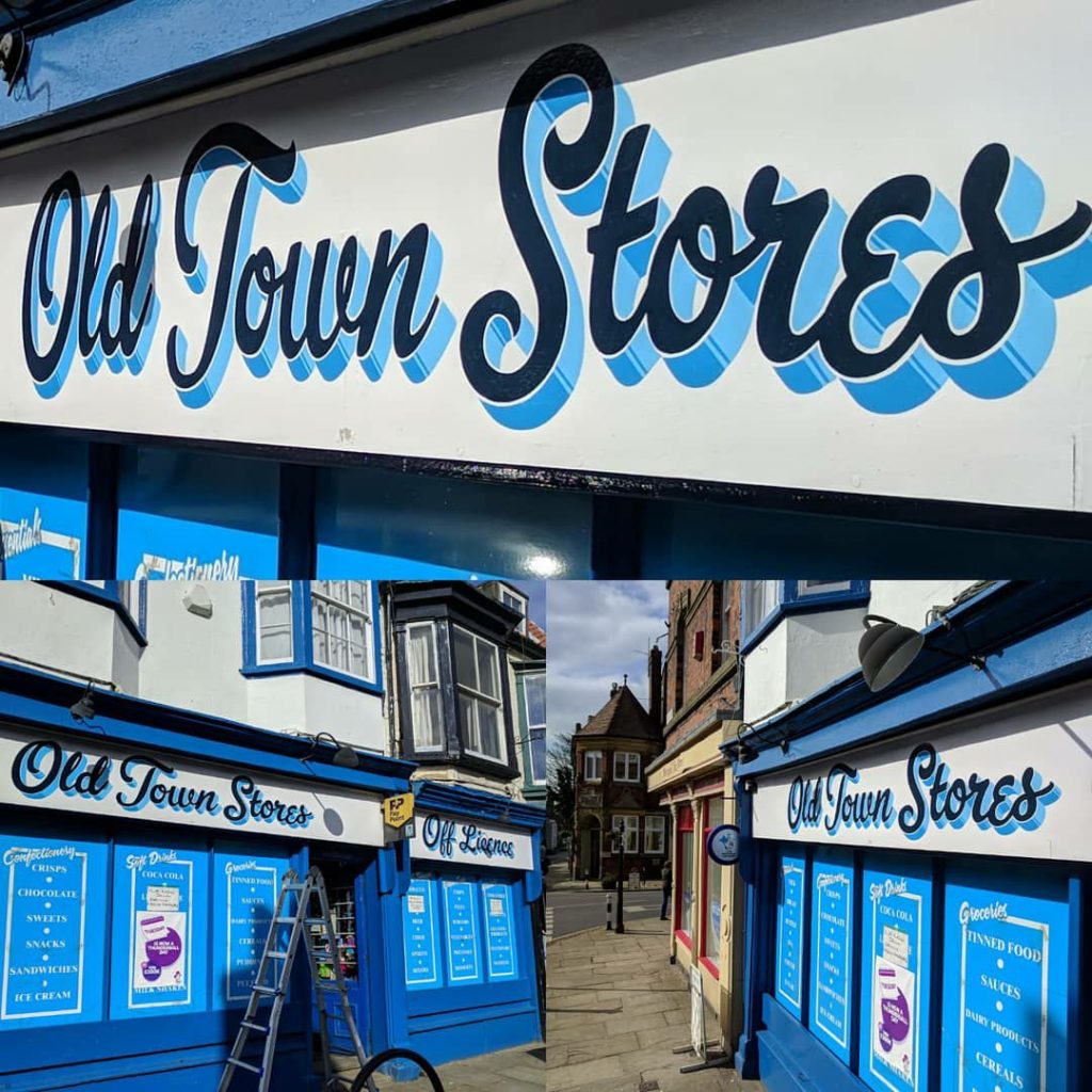 shop signwriting - bridlington old town
