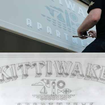 Kittiwake apartments signwriting